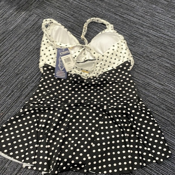 Chaps polka dot  twist swim suit with skirt size 20w - Picture 2 of 4